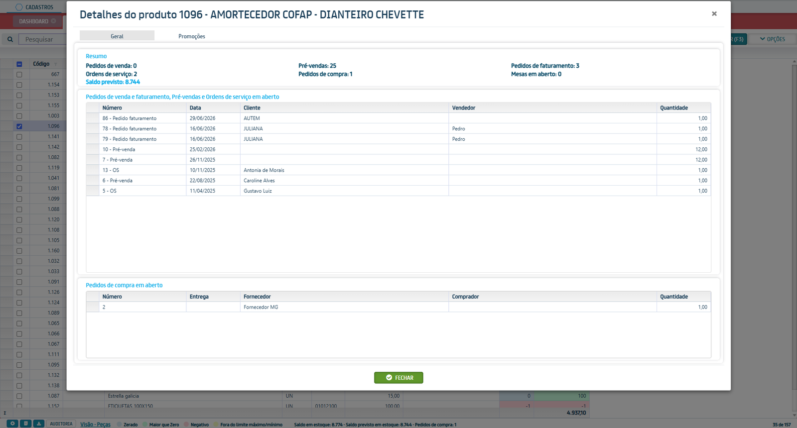 Tela do sistema ERP da Otimizer — 5