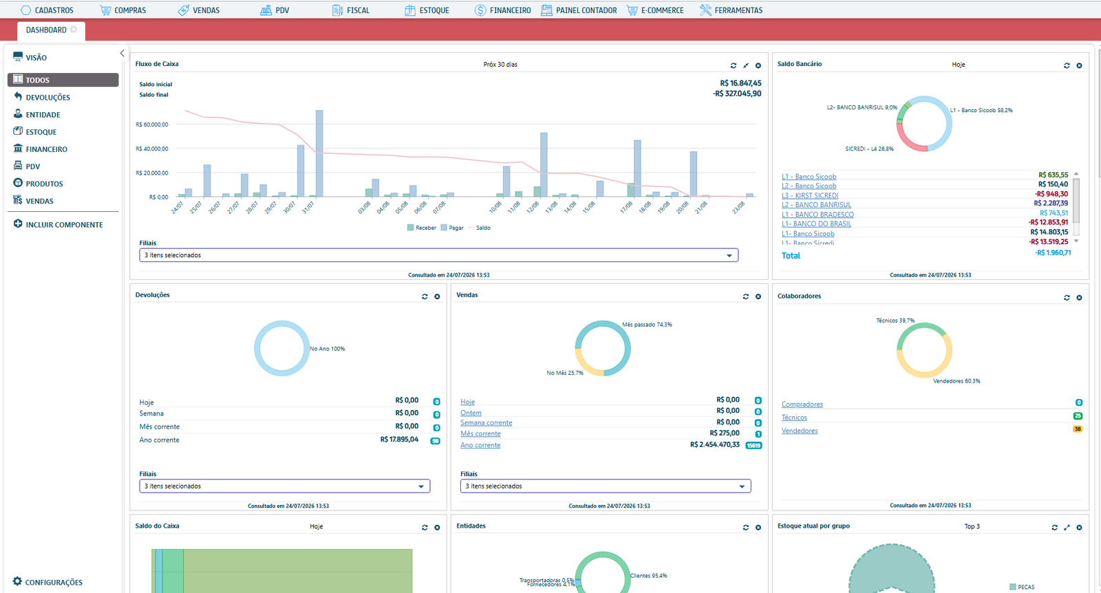 Tela do sistema ERP da Otimizer — 7